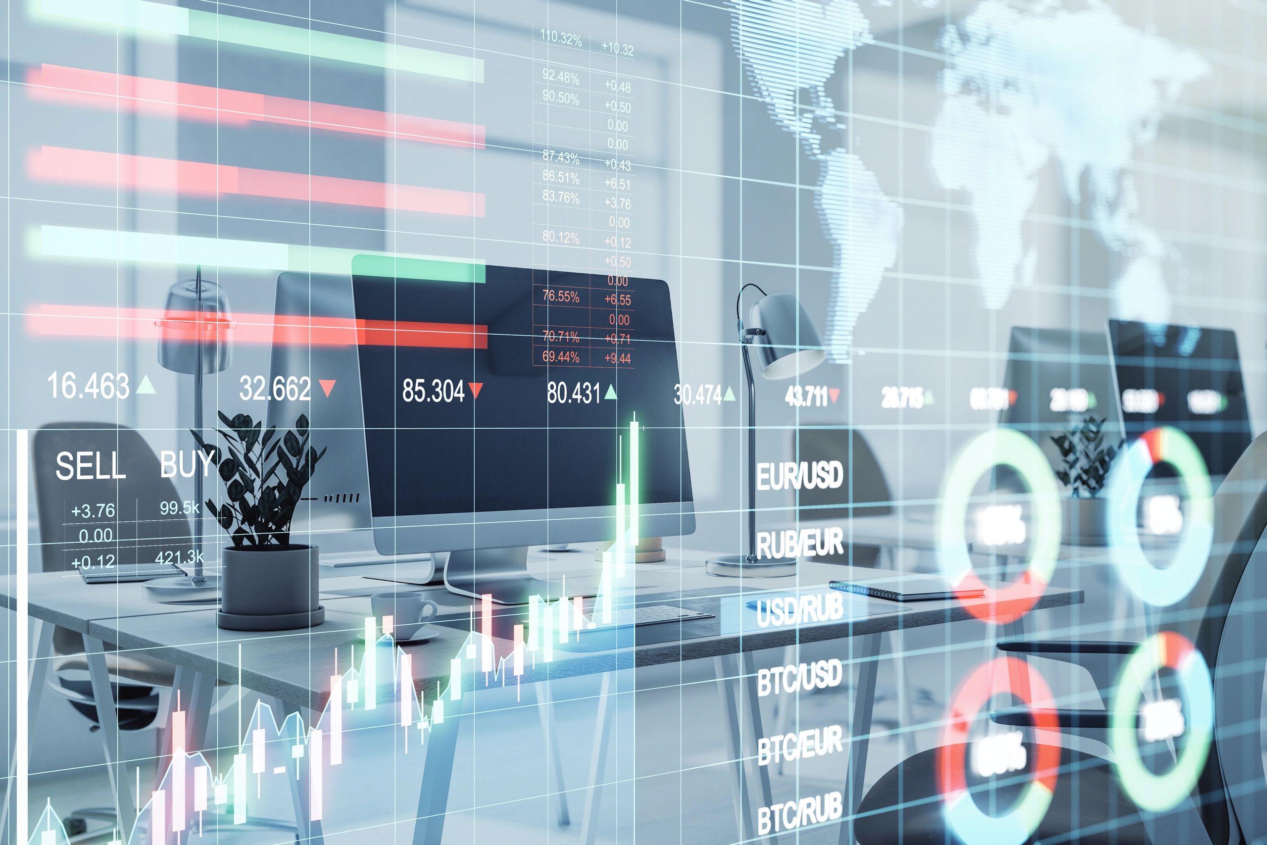 global financial markets modern office