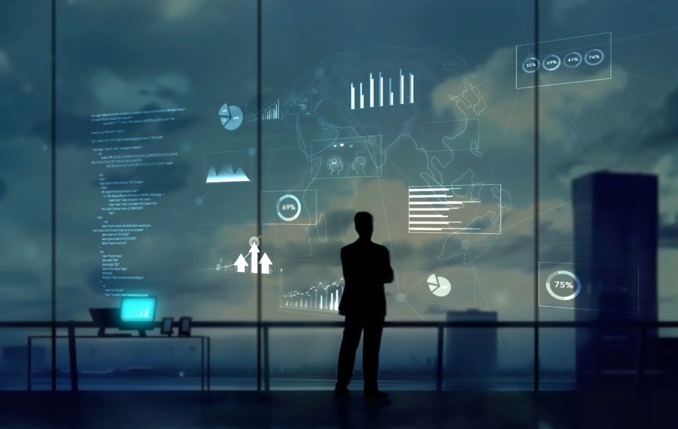 global financial markets modern office